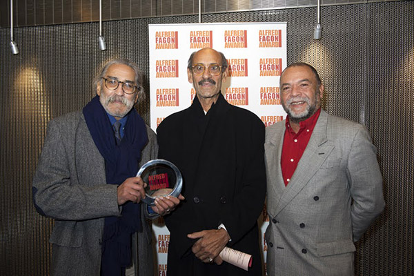 Mustapha Matura, Stefan Kalipha and Anton Phillips at the Alfred Fagon Awards, 2014
