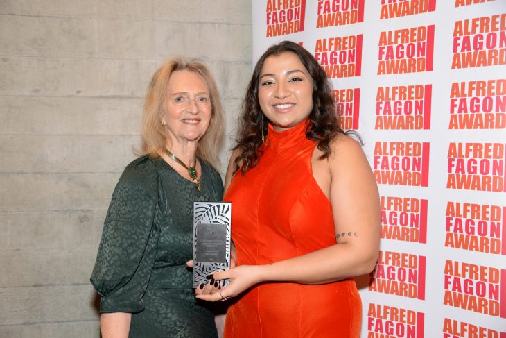 Ingrid and Iladya with the award trophy